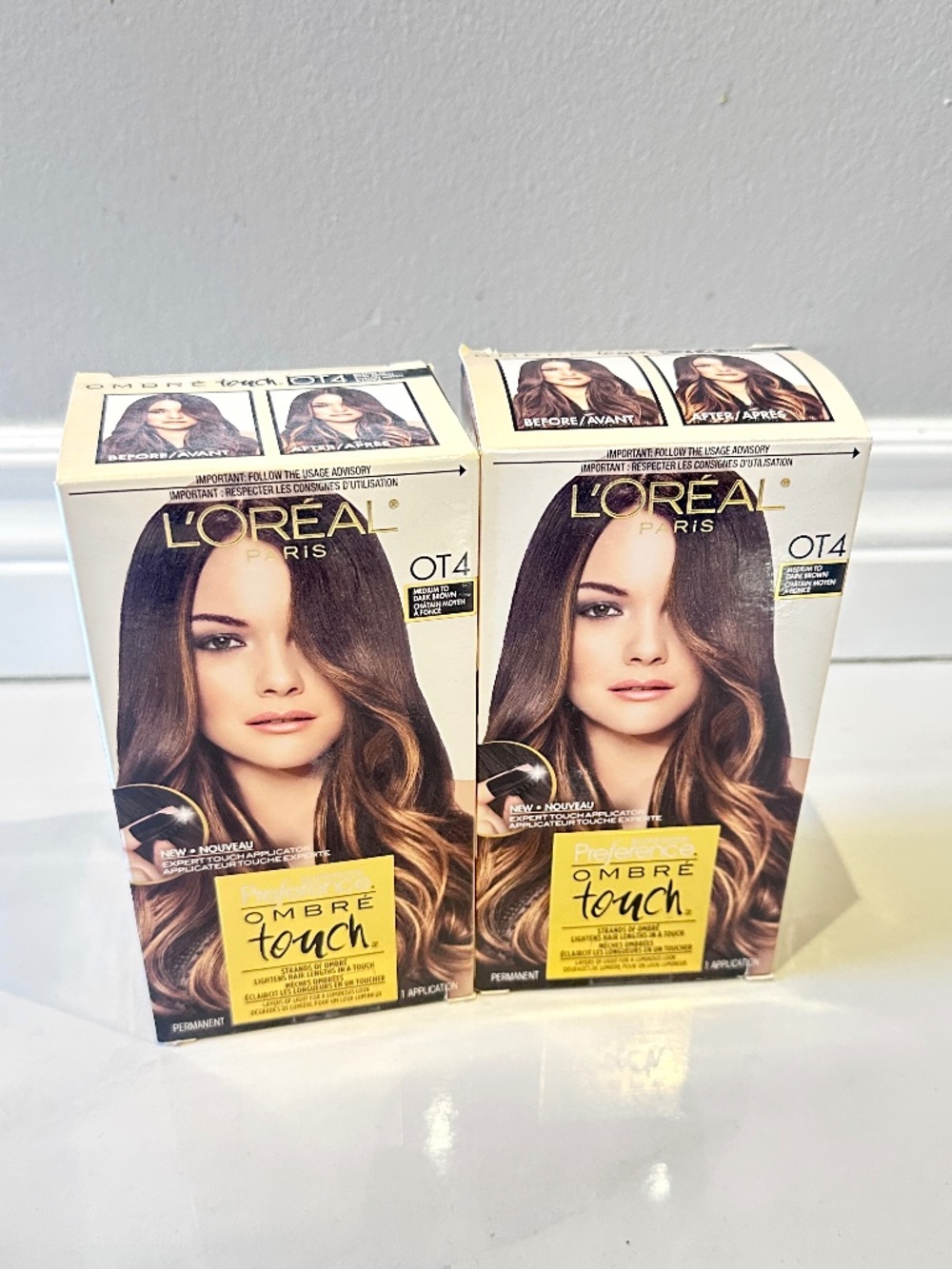 2 BOXES - Loreal, Preference Ombre Hair Color, Touch OT4, For Dark Browns